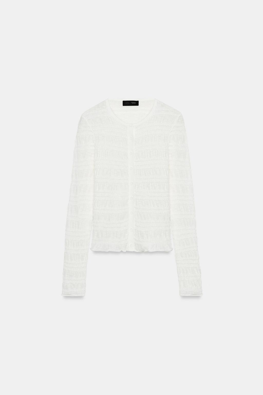 HONEYCOMB KNIT CARDIGAN - image 2