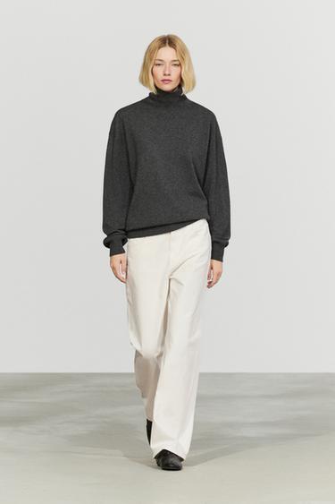 Zara 100% cashmere high neck knit sweater - Anthracite grey - Image 0