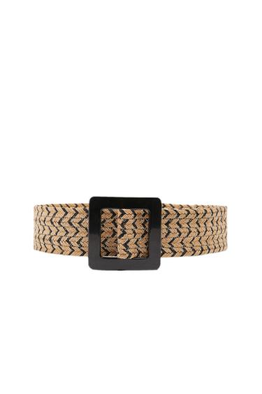 TWO-TONE RAFFIA BELT