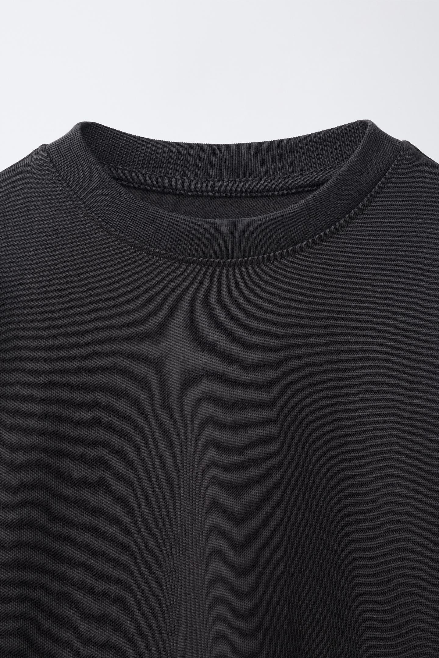 Детская футболка Zara Heavyweight, цвет: Антрацитовый серый — фото 3