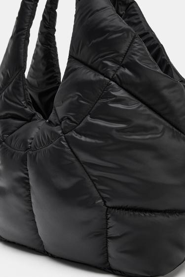 QUILTED EFFECT SHOPPER BAG - Black by Zara - Image 3