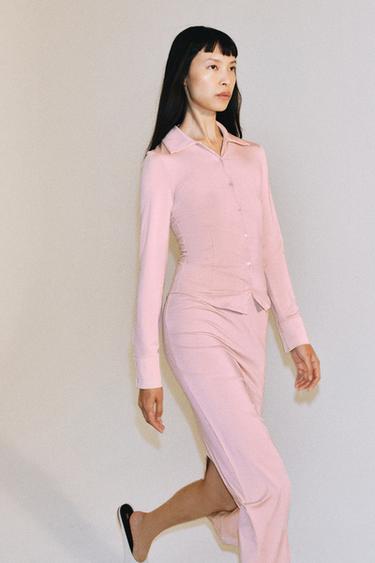 CHEMISE FLUIDE À MANCHES LONGUES - Rose de Zara
