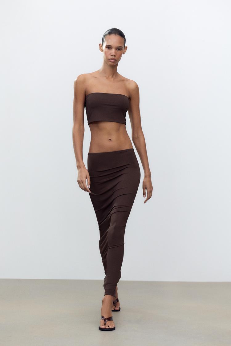 Faldas Midi Falda Larga Invierno Zara Falda Larga Falda Flecos