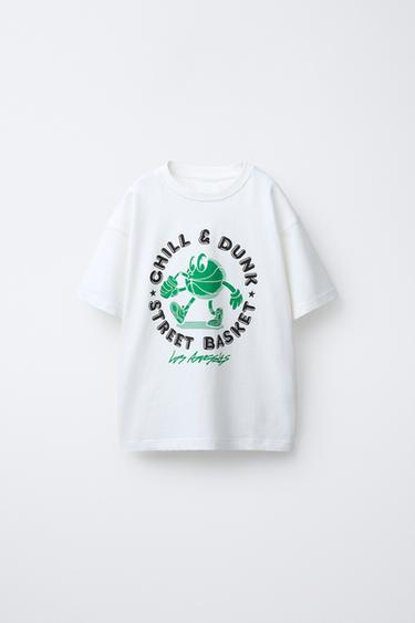 CAMISETA ESTAMPADA VARSITY - Blanco roto de Zara - Imagen 0