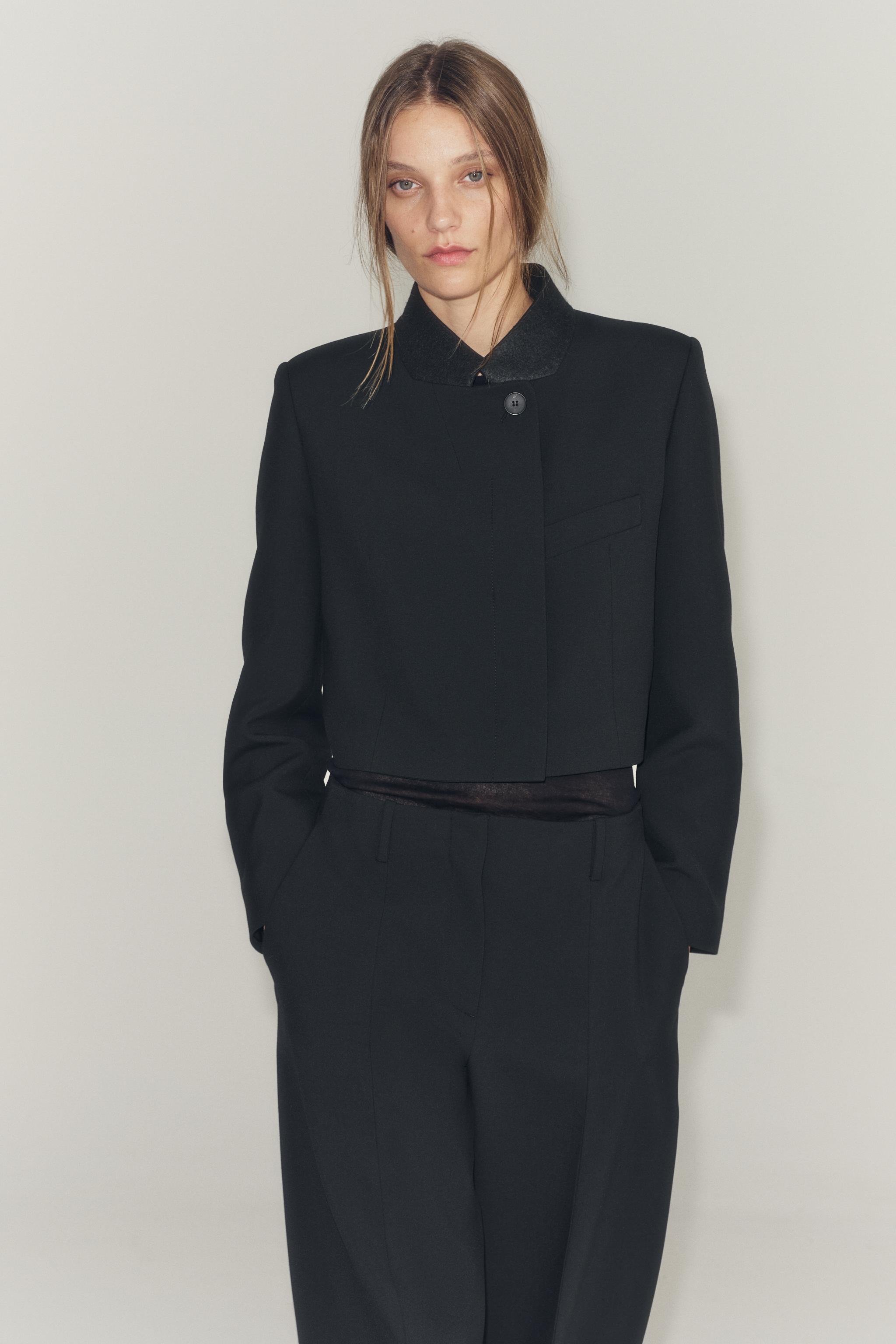 Zara ZW COLLECTION CROPPED BLAZER — фото 3