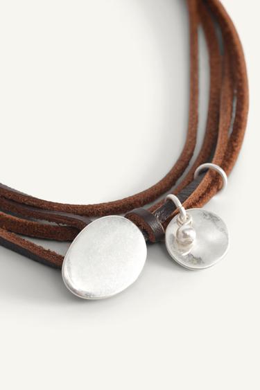 LIMITED EDITION CORD NECKLACE WITH PENDANT - Brown by Zara - Image 3