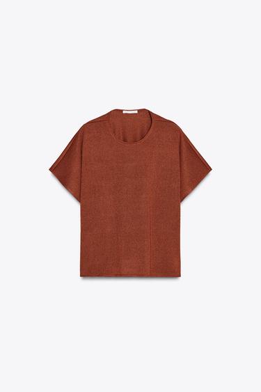 RUSTIC LAYERED T-SHIRT - Russet by Zara