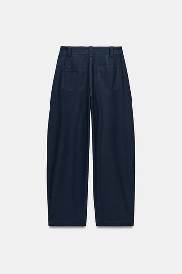 BARREL TROUSERS - Navy blue by Zara - Image 6
