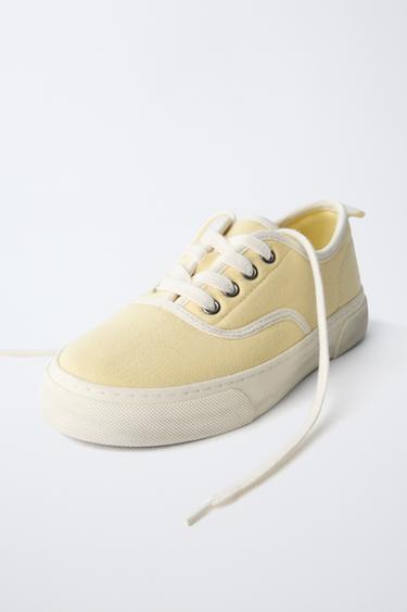 CASUAL LACE-UP SNEAKERS - Yellow by Zara - Image 2