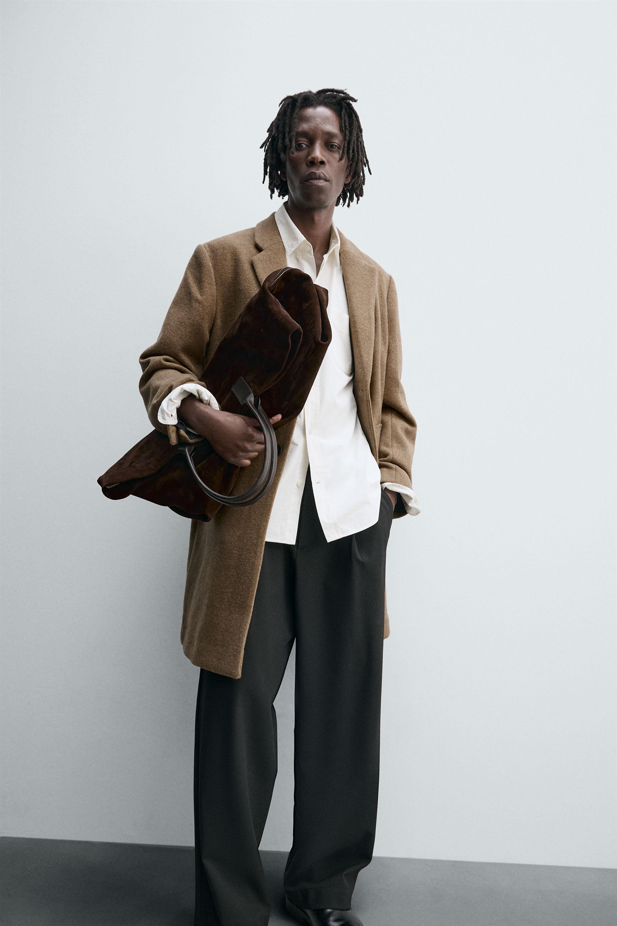 army of me ハイネック　ウール　ジップアップ　メルトン　コート　xs REGULAR FIT WOOL COAT - Mink | ZARA Iraq