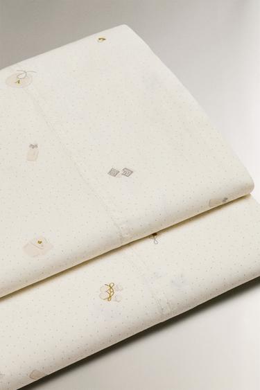Zara KIDS' PRINTED FLAT SHEET - Oyster-white
