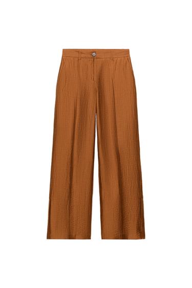 FLOWING LINEN BLEND TROUSERS WITH SIDE VENTS