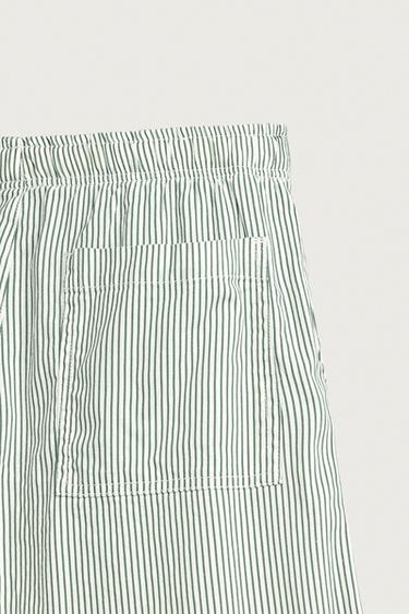 PANTALON BAGGY À RAYURES - Vert de Zara - Image 8