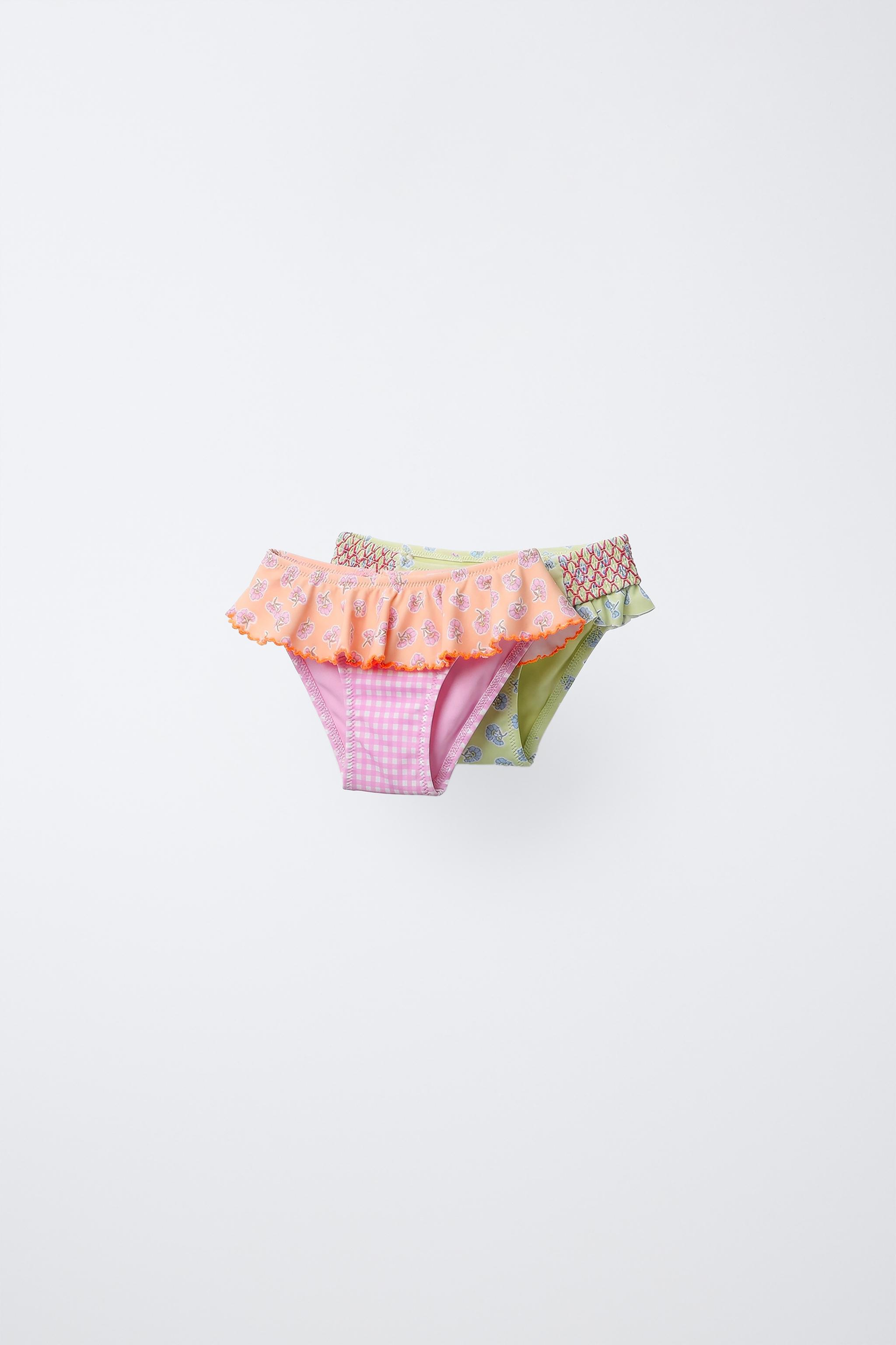 2-6 ANS/ LOT DE DEUX CULOTTES BAIN À CARREAUX ET FLEURS
