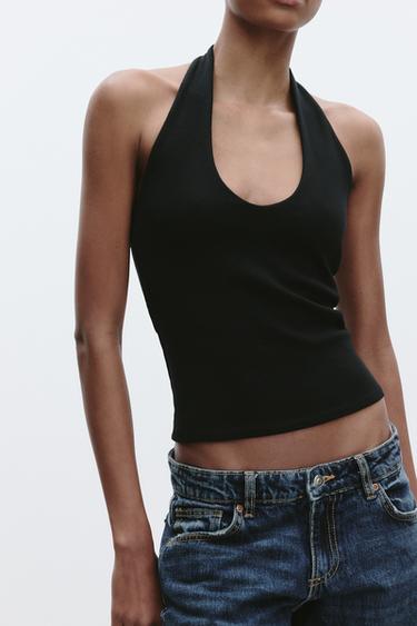 DÉBARDEUR À ENCOLURE AMÉRICAINE - Noir de Zara - Image 2