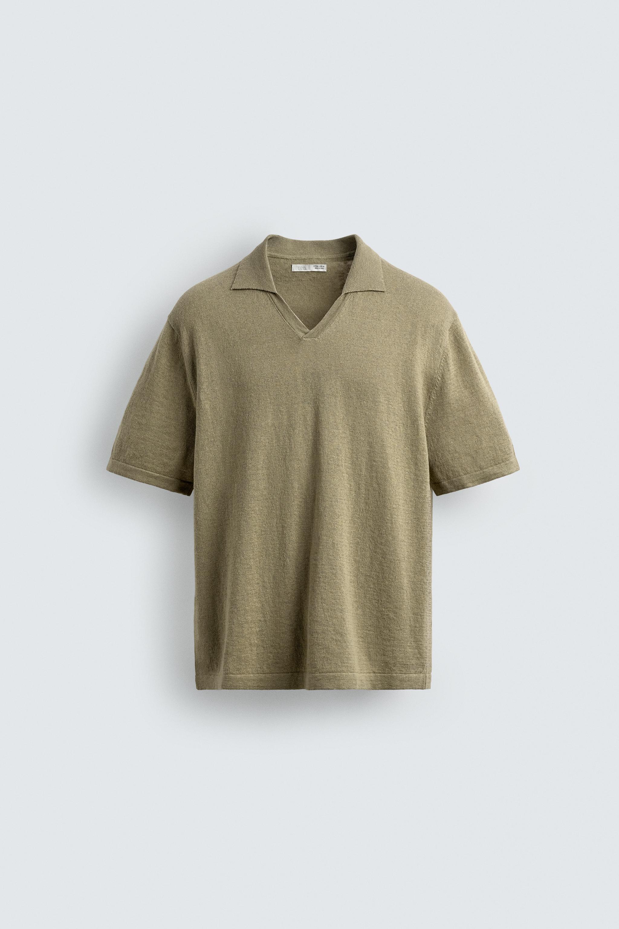 POLO EN MAILLE REGULAR FIT COTON ET LIN