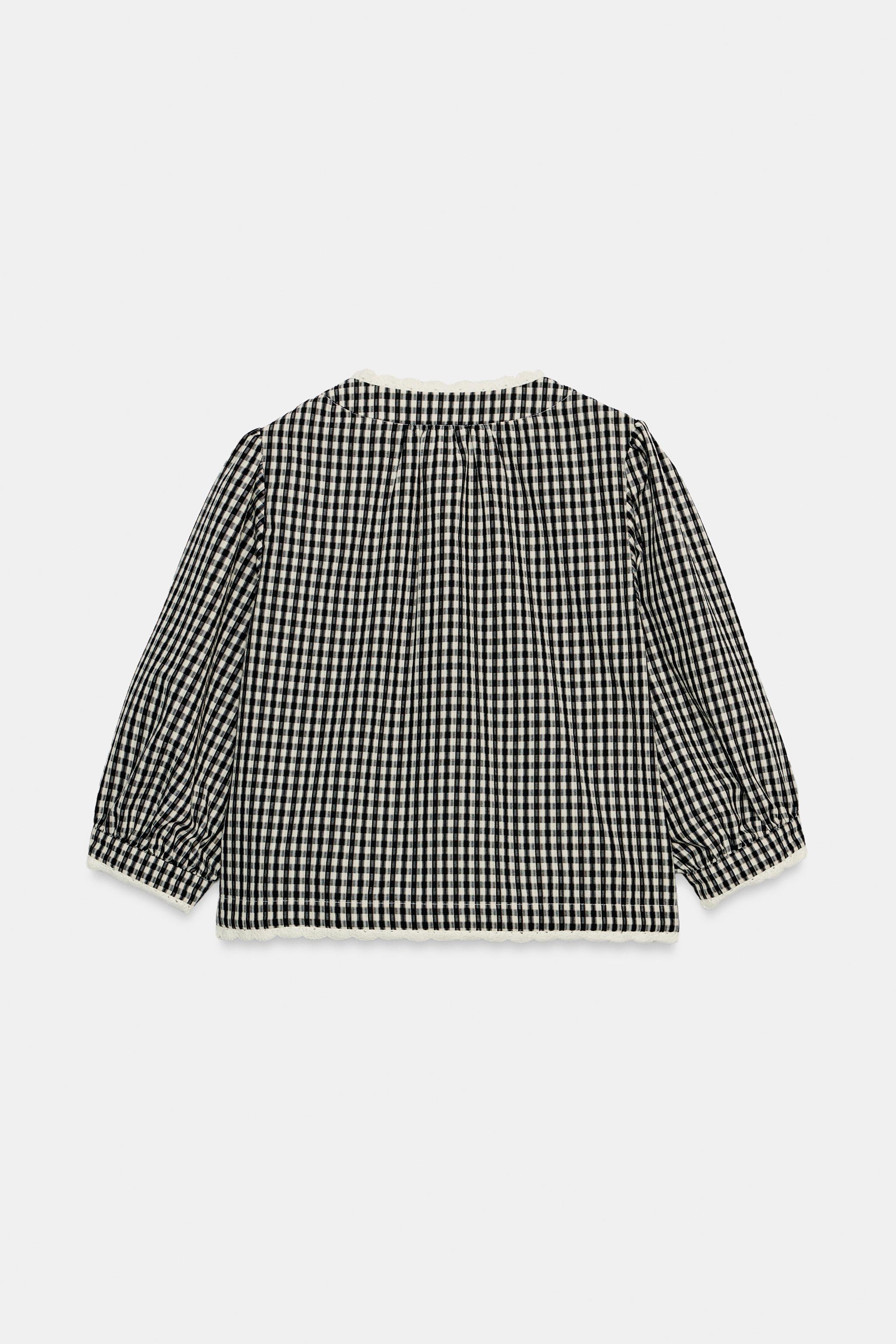 CROCHET GINGHAM CHECK JACKET