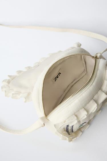 EMBROIDERED CROSSBODY BAG - Ecru White by Zara - Image 3