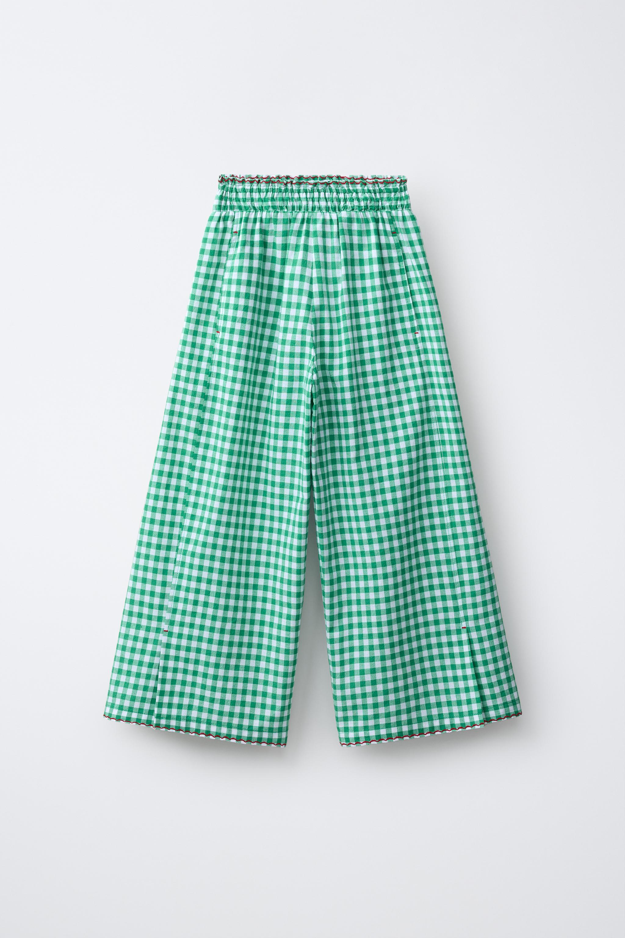 Детские брюки Zara GINGHAM WIDE LEG PANTS — фото 2