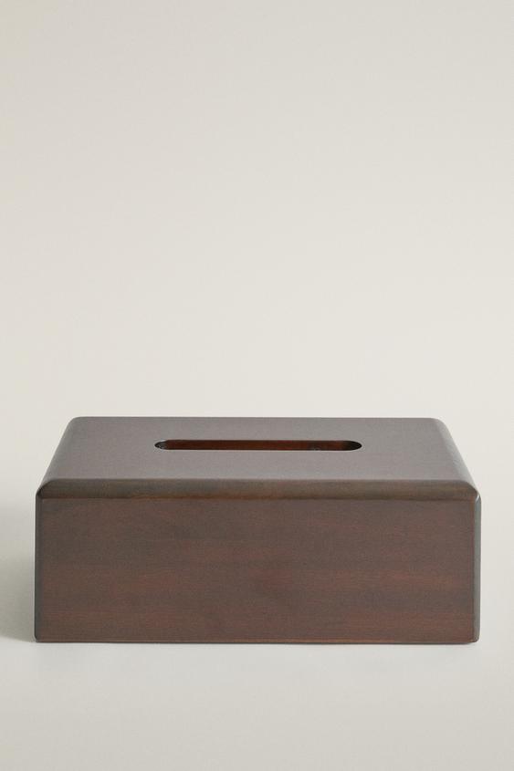 Zara WOODEN TISSUE BOX - Light beige - Image 0