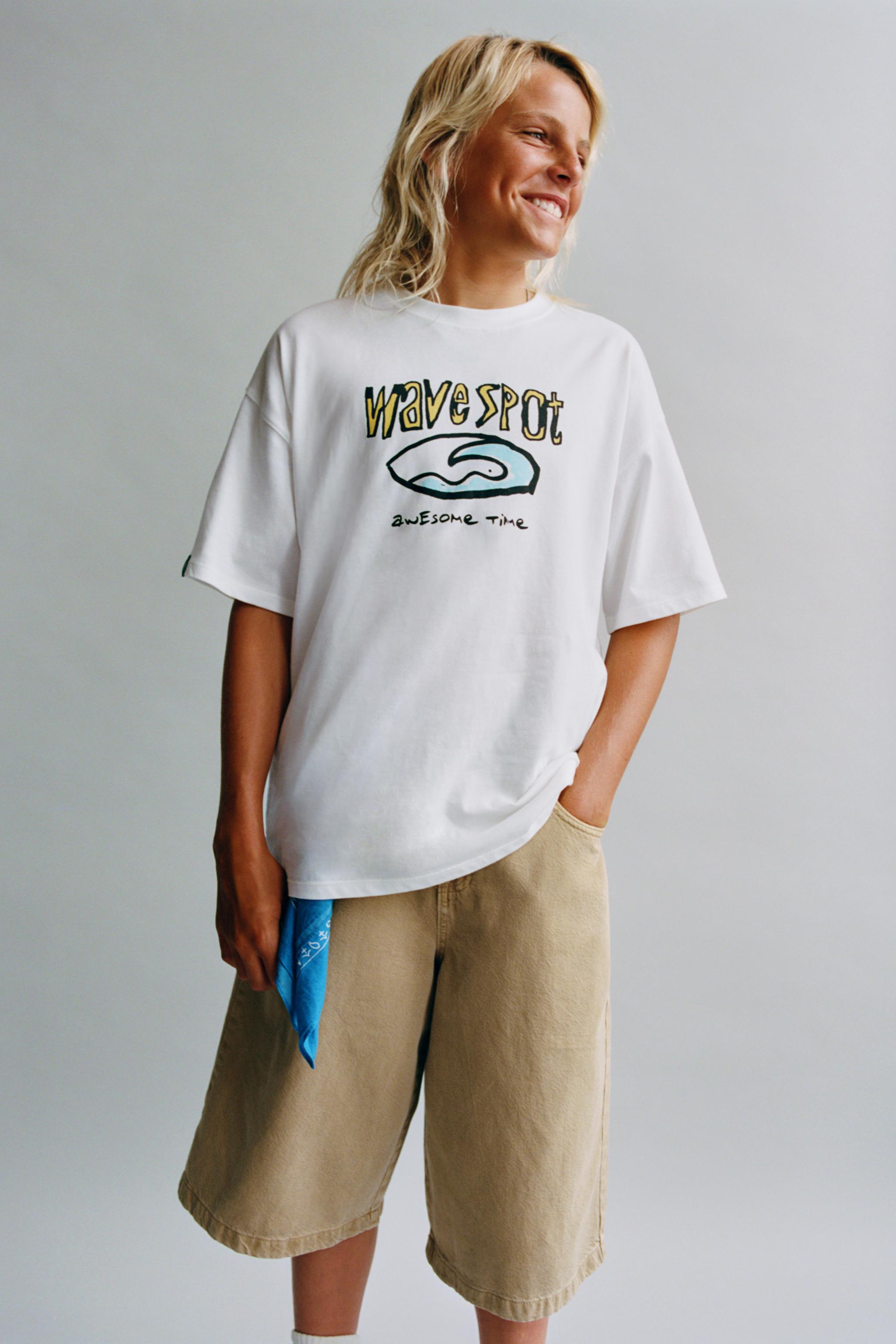 SURF PRINT T-SHIRT - White | ZARA United States