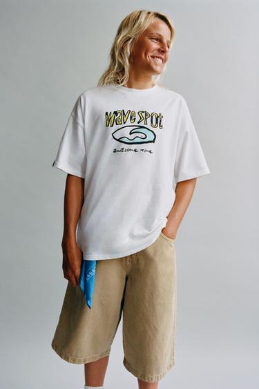 T-SHIRT IMPRIMÉ SURF - Blanc de Zara - Image 4