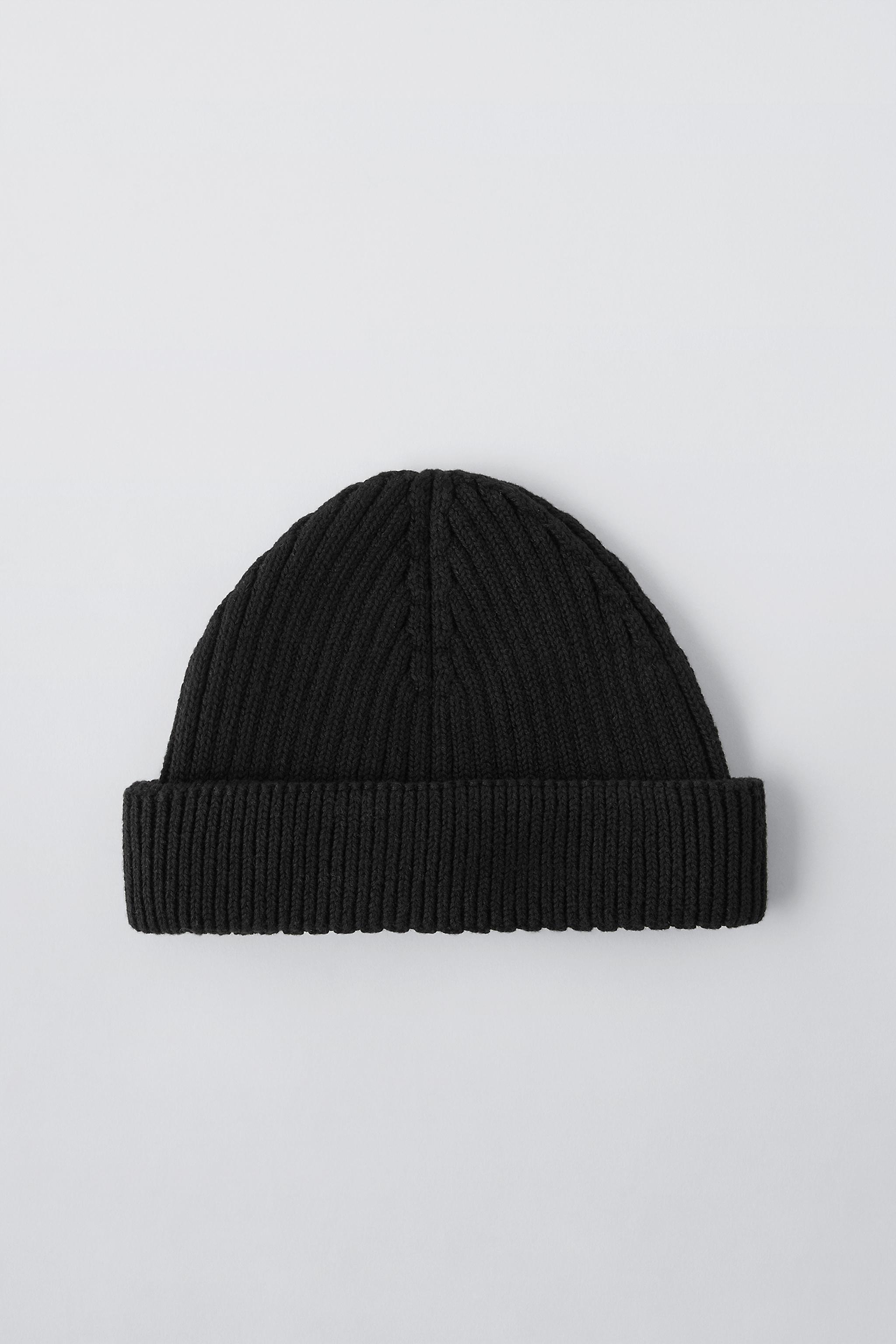 SHORT KNIT BEANIE Black ZARA New Zealand
