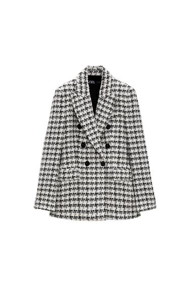 TEXTURED DOUBLE-BREASTED BLAZER