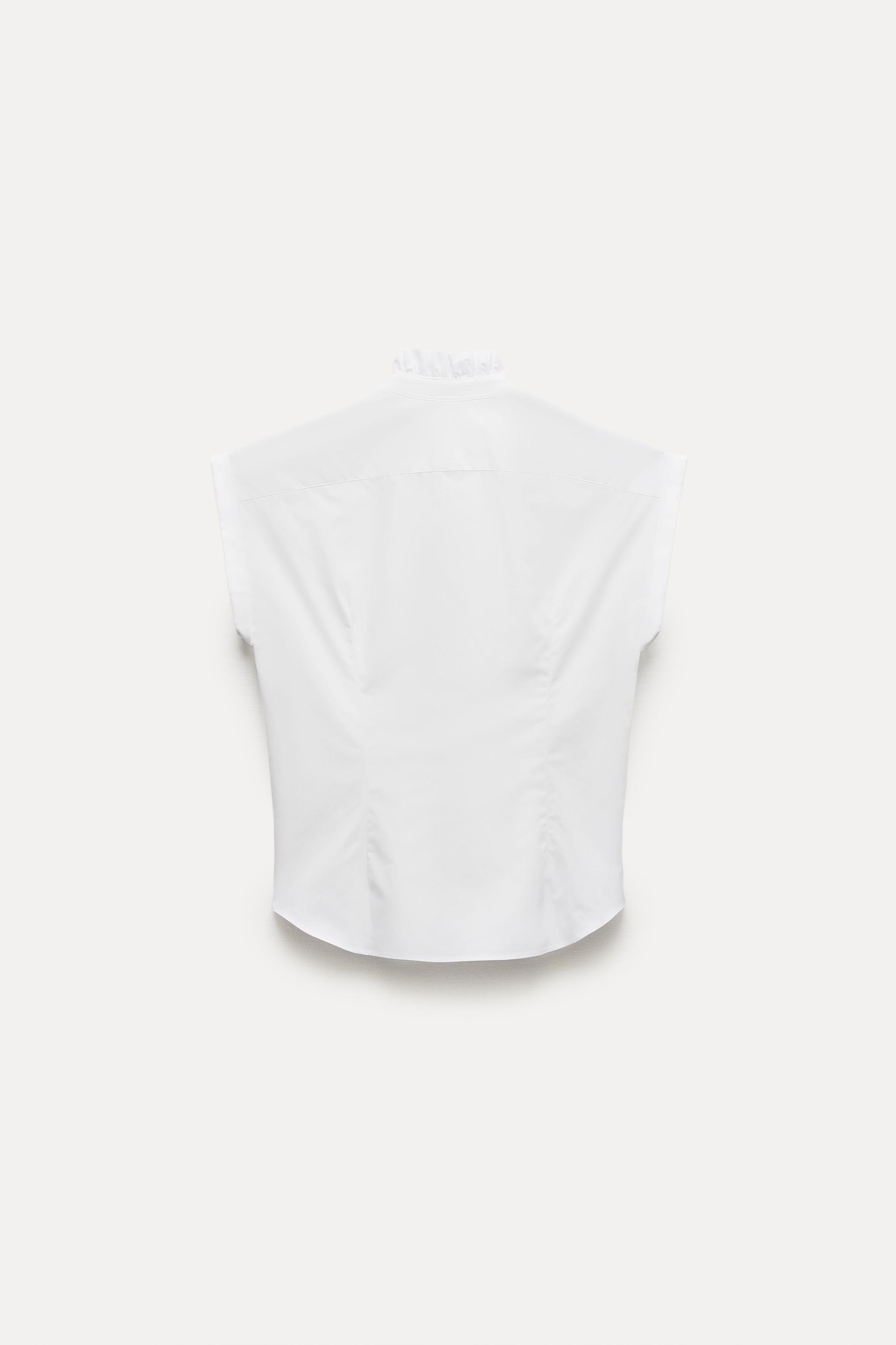 ZW COLLECTION フリル ポプリンシャツ - ホワイト | ZARA Japan / 日本