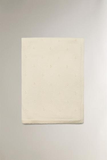 COUVERTURE BÉBÉ COTON POINTS - Écru de Zara - Image 3