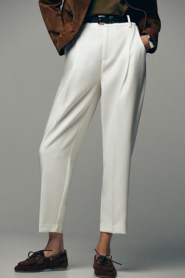 DARTED TROUSERS WITH BELT - Oyster-white by Zara - Image 2