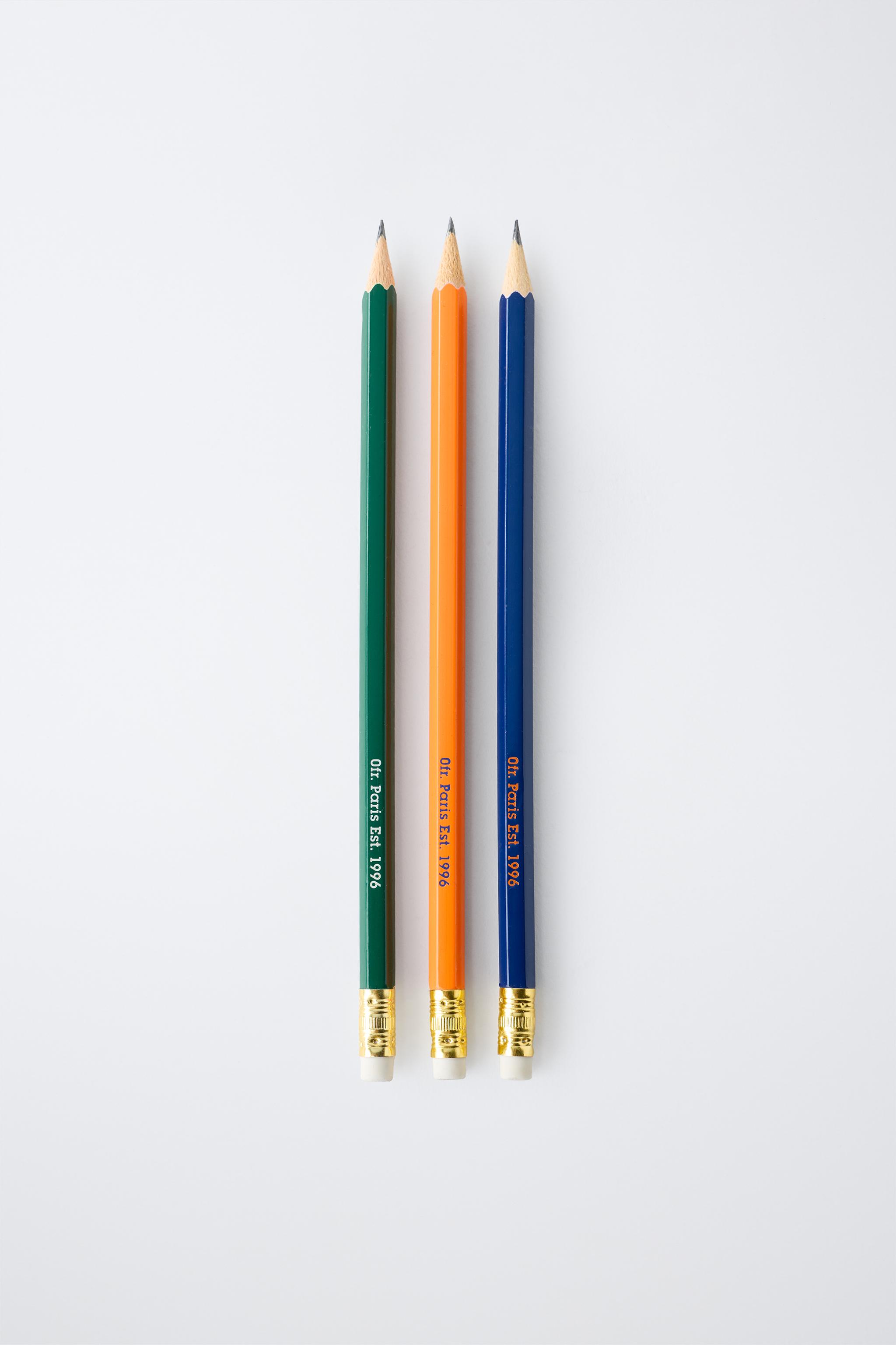 WOODEN PENCIL SET (PACK OF 3) | 0FR. PARIS