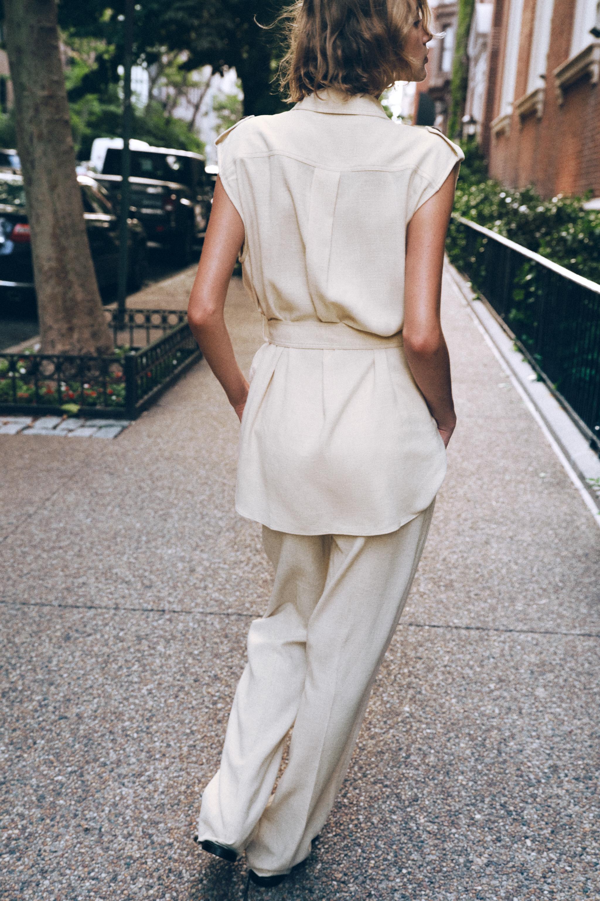 PANTALON DROIT AVEC LIN