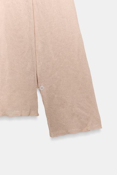 KNIT JUMPER WITH CRINKLE EFFECT BOW - Beige-pink by Zara - Image 10