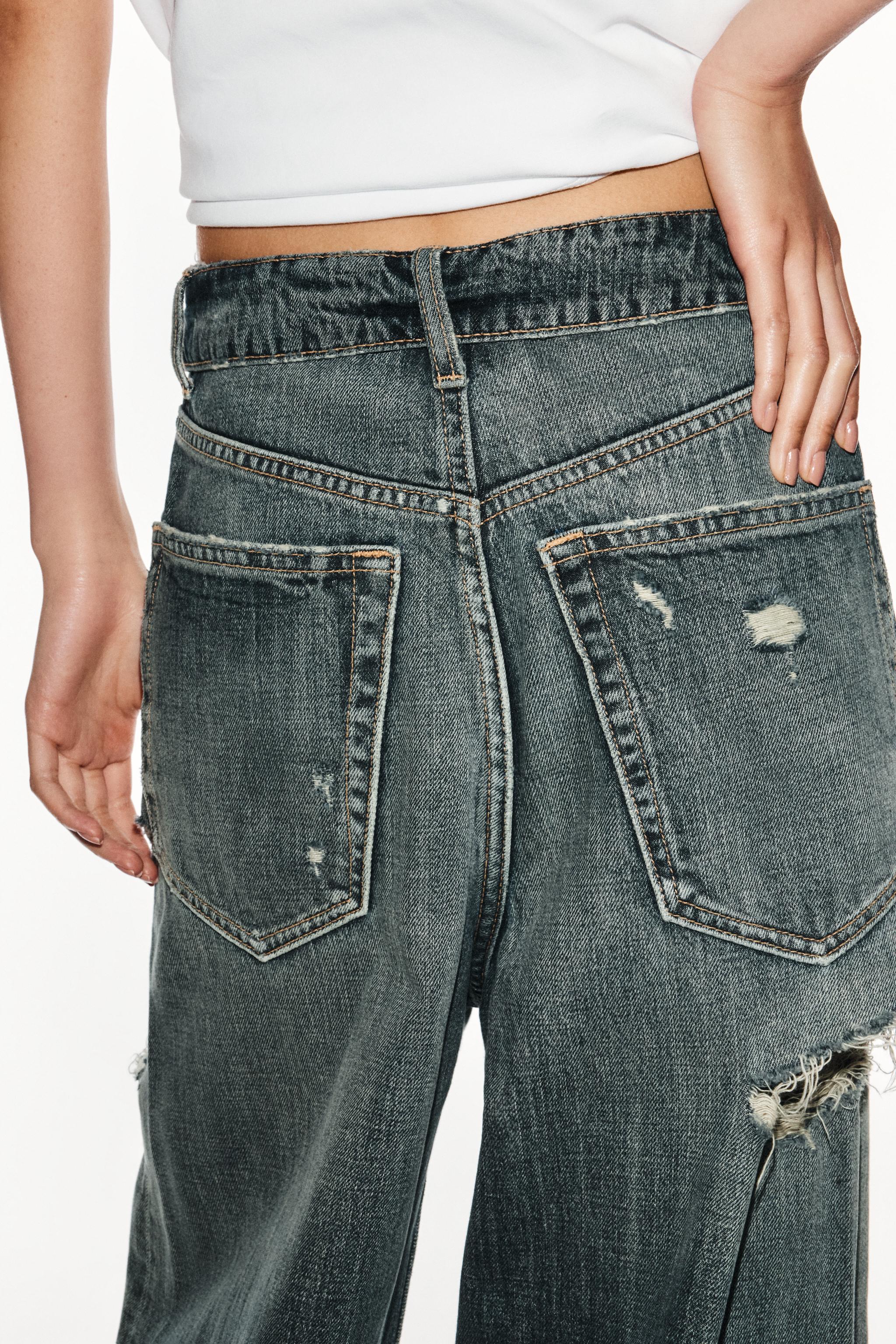 TRF MID-RISE DISTRESSED TURN-UP WAIST JEANS