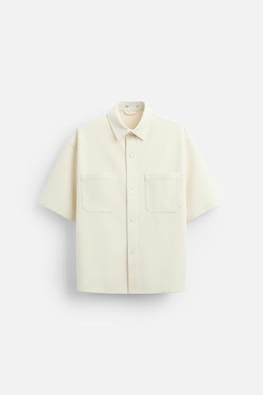 TEXTURED COMFORT OVERSHIRT - Ecru by Zara