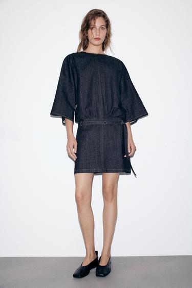 MINI DENIM DRESS - Blue by Zara