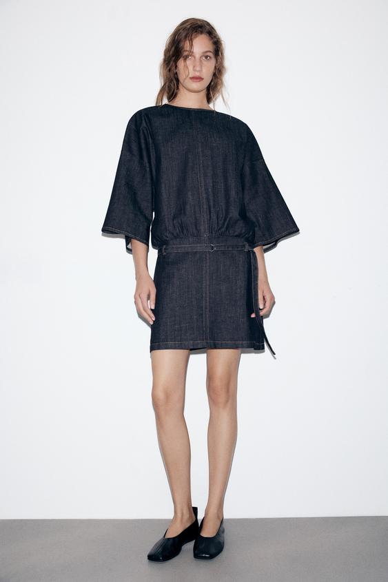 VESTIDO MINI DENIM - Azul de Zara - Imagen 0
