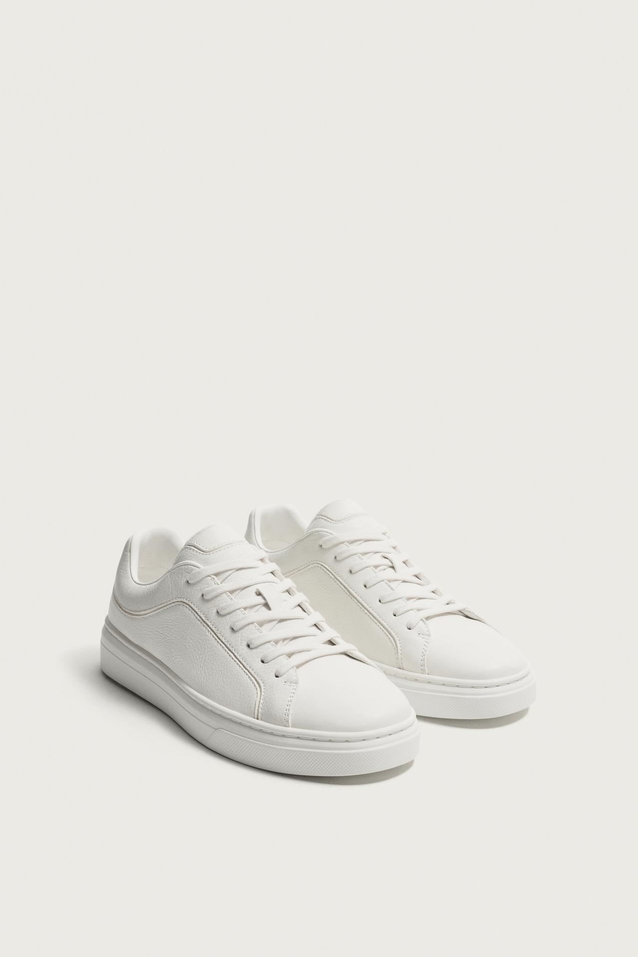 LEATHER SNEAKERS — White