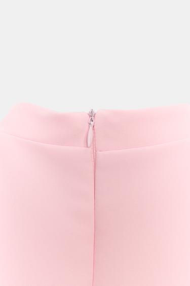 ROBE COURTE FENDUE - Rose clair de Zara - Image 7