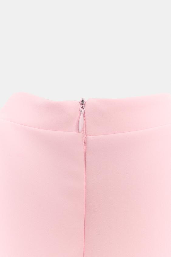 ROBE COURTE FENDUE - Rose clair de Zara - Image 7