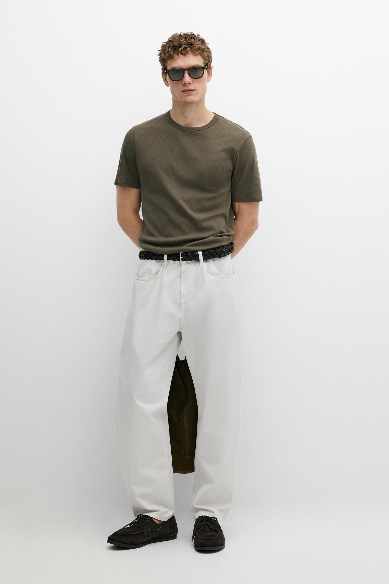 100% cotton short-sleeve T-shirt — Khaki