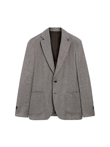 Zara Tailored linen blend herringbone blazer - Gray marl