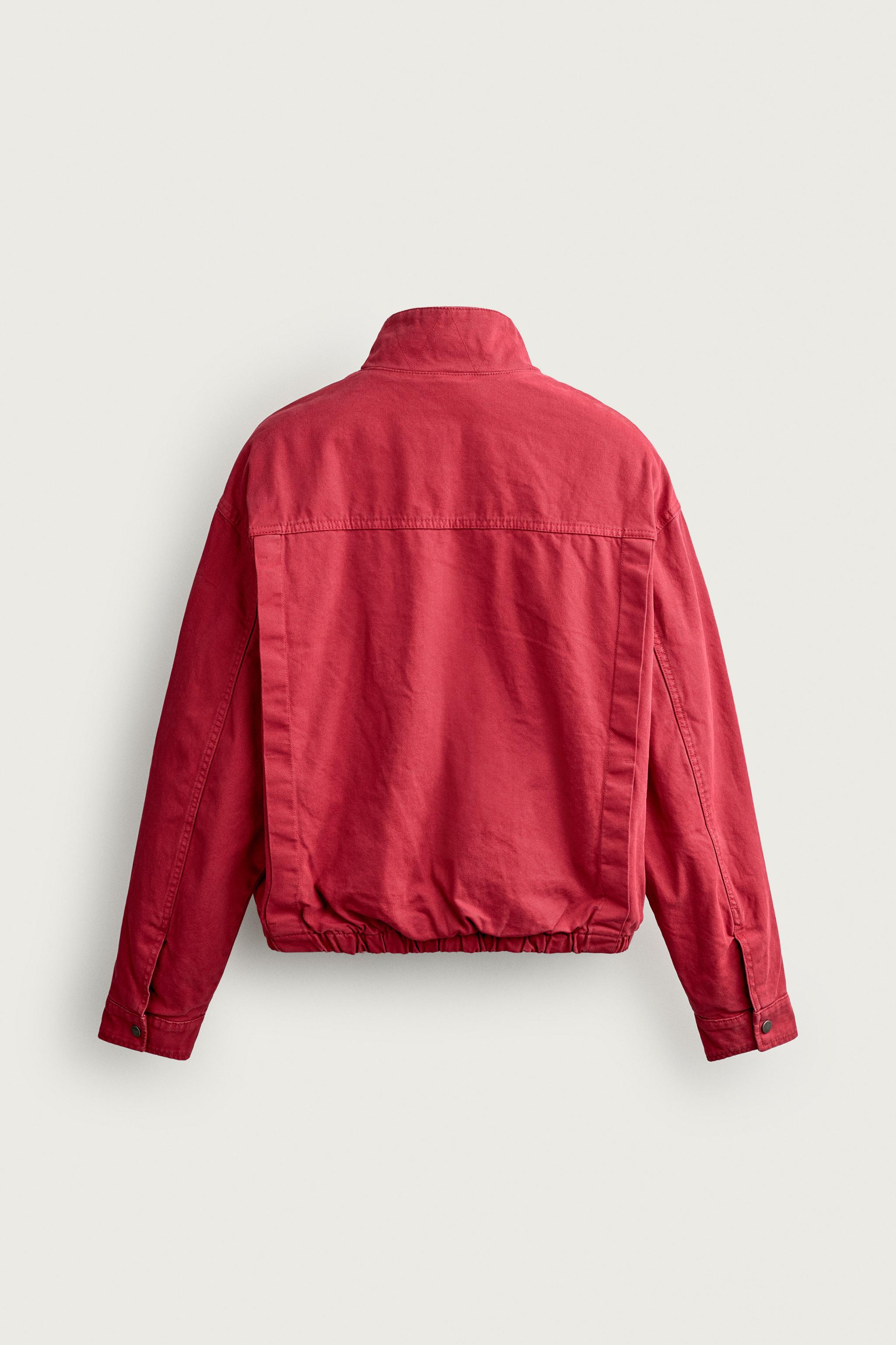 RELAXED FIT JACKET WITH METAL FIREMAN CLASPS — Red