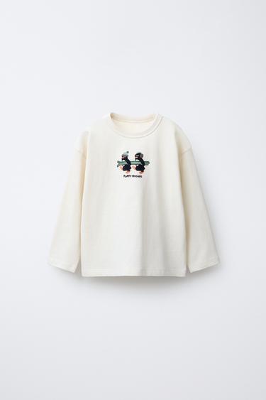 تيشرت بطبعة بطاريق - خَام الخاص بـ Zara