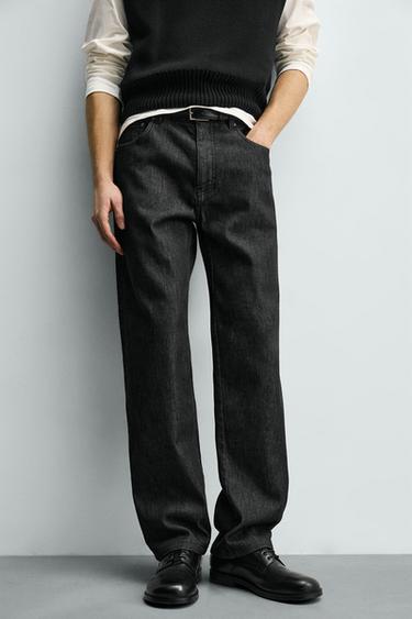 THERMAL STRAIGHT-LEG JEANS - Black by Zara - Image 5