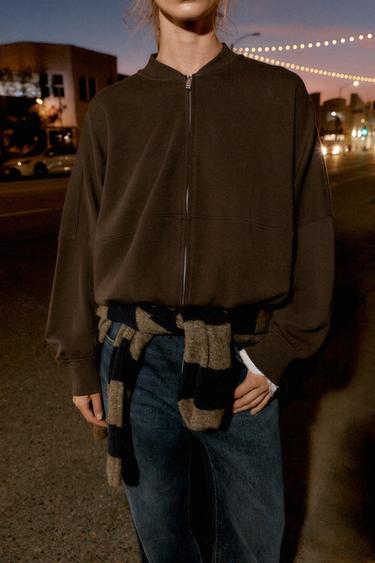 VESTE BOMBER INTERLOCK - Marron de Zara - Image 2