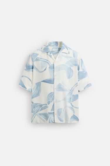 CAMISA ESTAMPADO FLORAL - Celeste de Zara