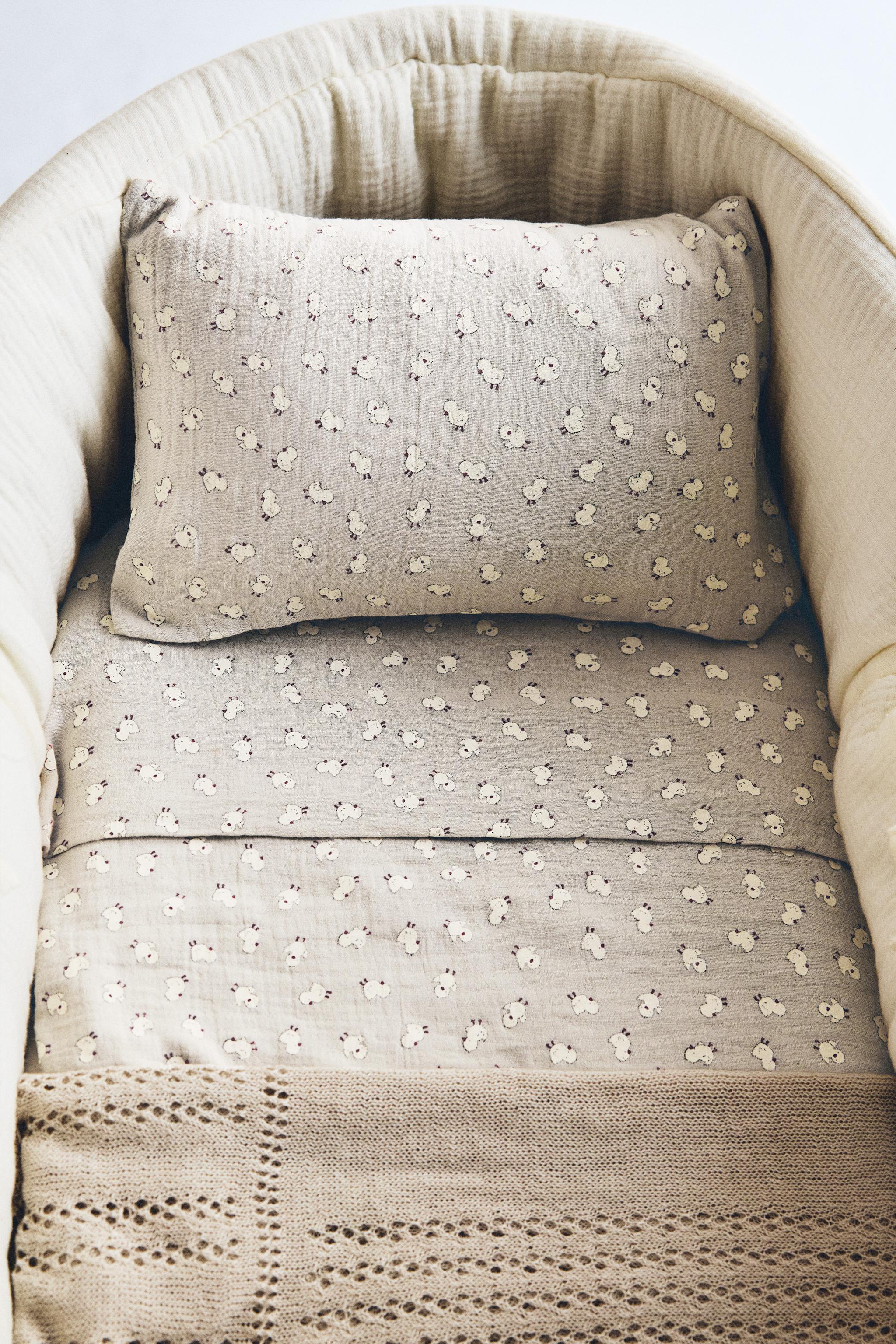 CHICK MUSLIN COTTON BABY SHEET SET — Taupe grey