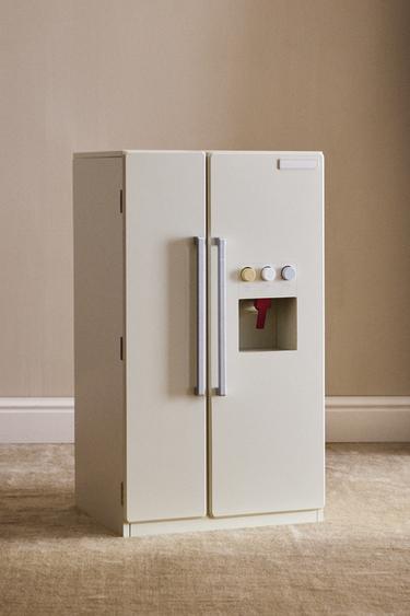 KIDS' WOODEN DOUBLE DOOR FRIDGE TOY - Cream by Zara